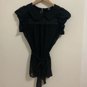 Sheer black collared blouse